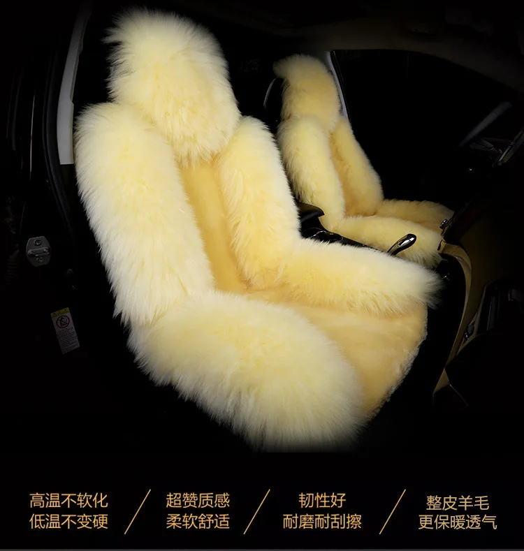 Car Seat Covers Winter Chair Warm Automobiles Seats Cover Faux Wool Auto Car-styling Goods For Lada Cars-Women Fur Accessories