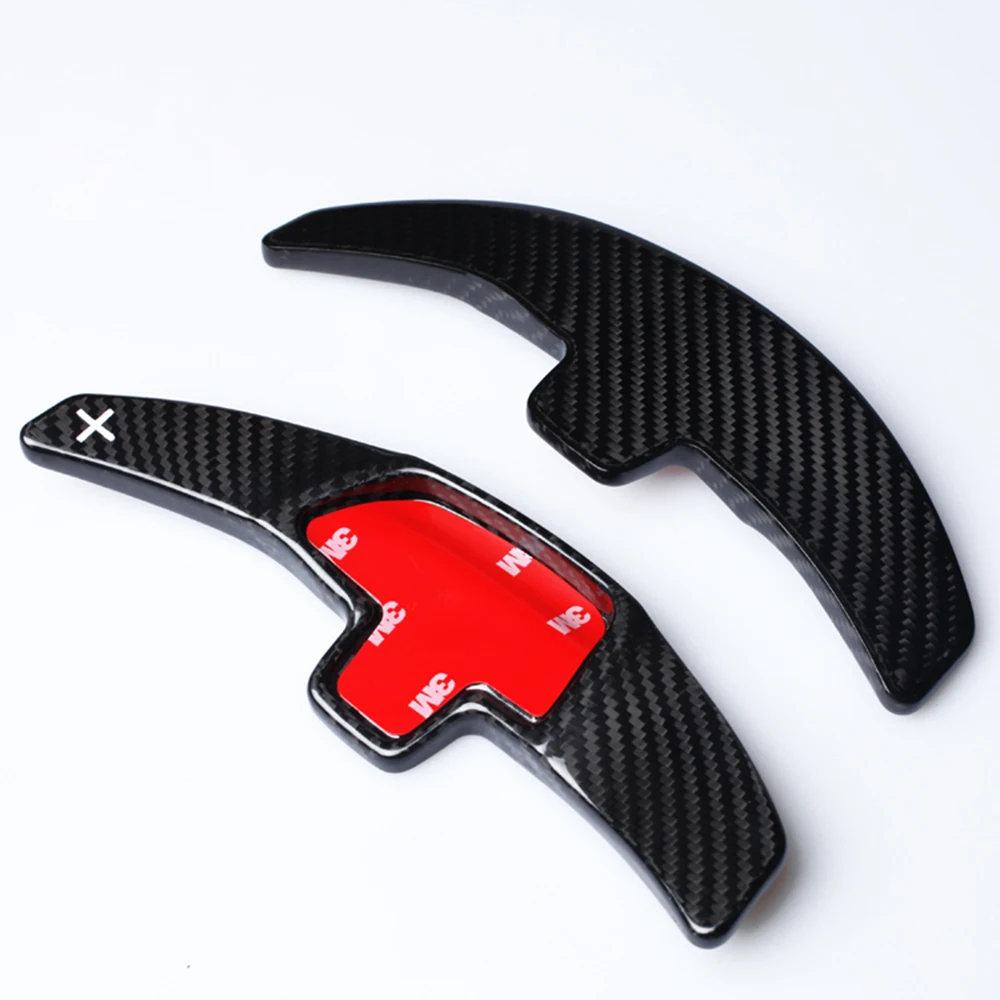 Carbon Fiber Steering Wheel Paddle Extension Shifter Cover Trim For