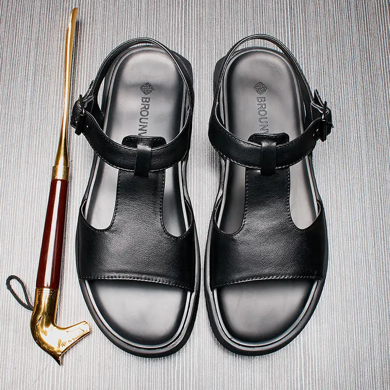 Brand New US 6-9 Fashion Buckle Strap Pure Black Trendy Sandals Cool Man Summer Driving Casual Shoes Outdoor Beach Shoes Brand New US 6-9 Fashion Buckle Strap Pure Black Trendy Sandals Cool Man Summer Driving Casual Shoes Outdoor Beach Shoes