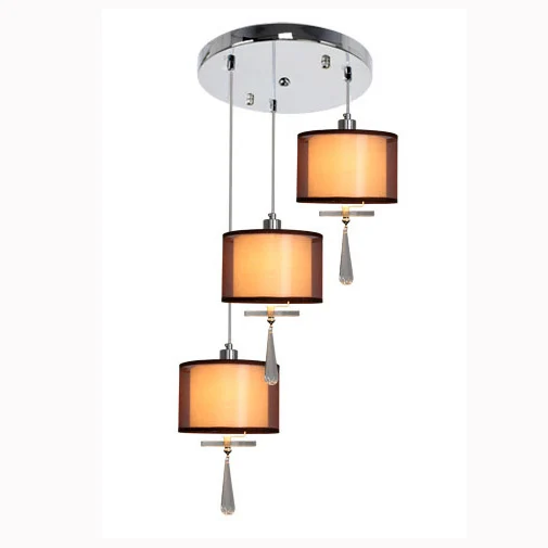 

Crystal Fabric Dining Room Pendant Lamp Modern Black Etamine Balcony Dining Room Corrider Hallway Pendant Hanging Lights