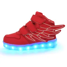 LED Light Kids Sneakers Shoes Breathable Sport Shoes Luminous Sneakers Girls Boys USB Girl Wing Shoes Shop Online