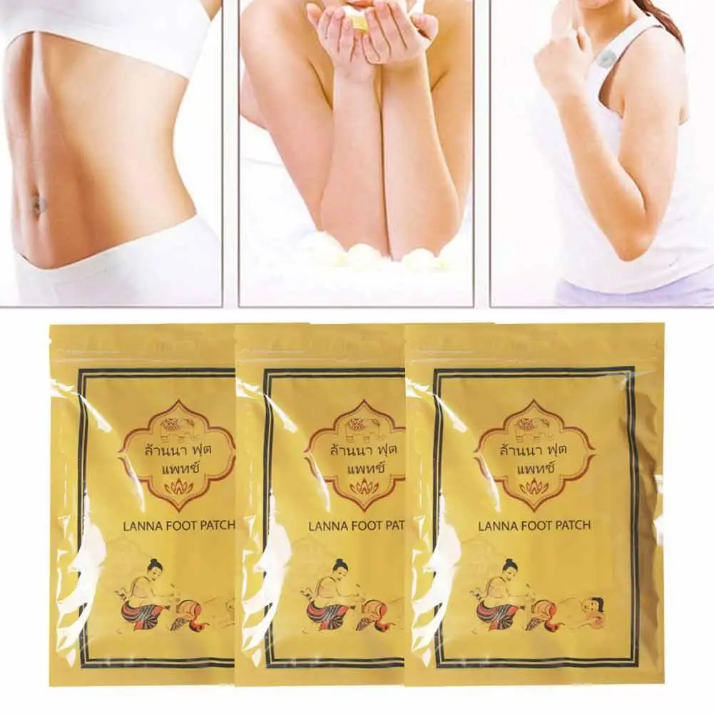 10Pc Thailand LANNA traditionellen Leckerbissen Detoxify Toxins Adhesive Keeping Fit Organic Herbal Patches Foot Patch Pads