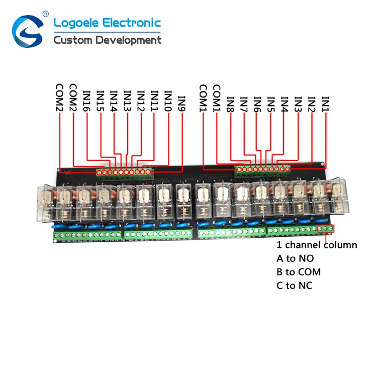 16 релейный модуль, шестая уличная панель, модуль платы драйвера DC 12 V/24 V входной сигнал NPN/PNP