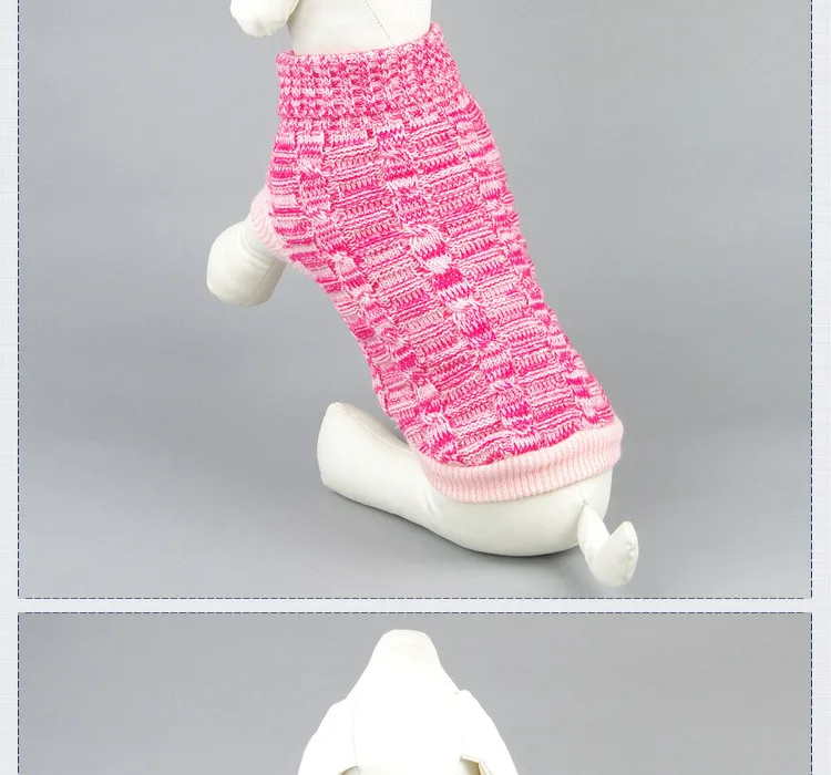 Класс розовый и синий милые свитер для собаки костюмы маленький щенок зимняя одежда для собак падения 5 цветов 6 Размеры