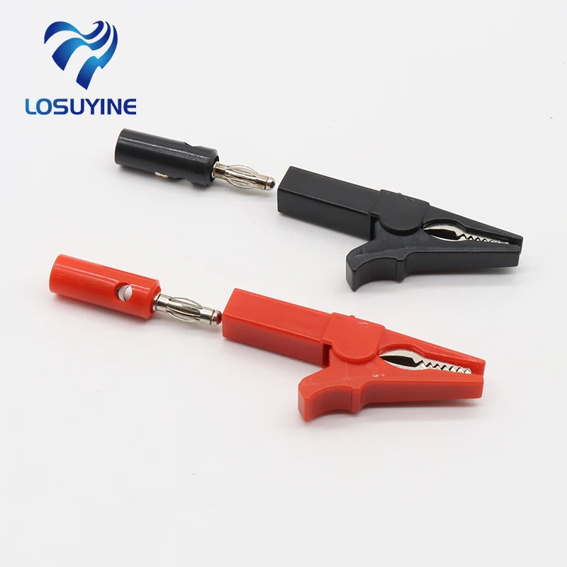 Pince Crocodile 55mm + Fiche Banane 4mm【Câble De Test - Pour électronique】NEUVE