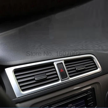

For Volkswagen VW Lavida 2013 ABS Chrome Inner Center Consoles A/C Air Vents Outlet Cover Trim Car Interior Accessories