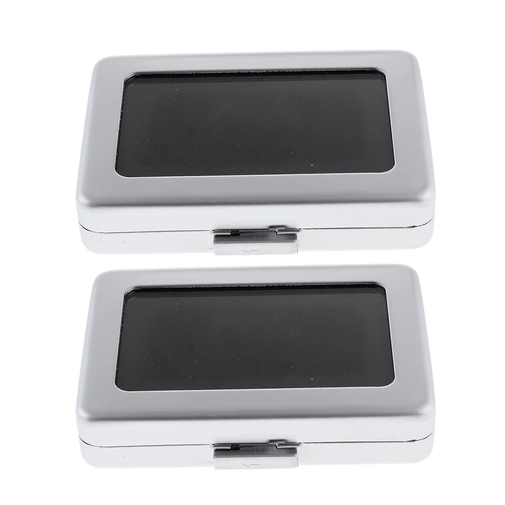2Pcs Luxury Gemstone Gem Loose Diamond Storage Box Jewelry Organizer Case Double-Face Velvet Adjustable Pad