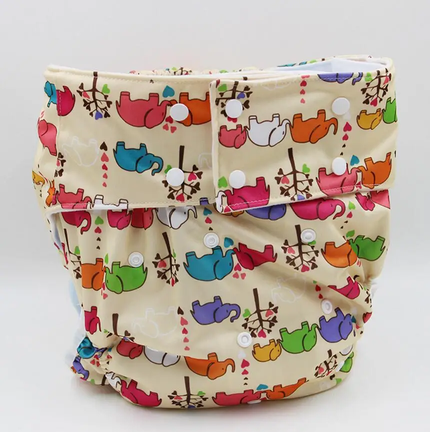 3PCS New style waterproof diaper wash diapers denim printed cloth diapers Free size Adult Diapers biggest
