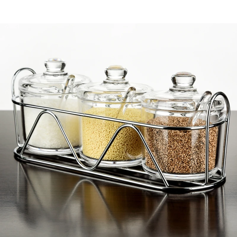 

Kitchen Food Condiment Box Acrylic Plastic Seasoning Jars Transparent Plexiglass Storage Bottle