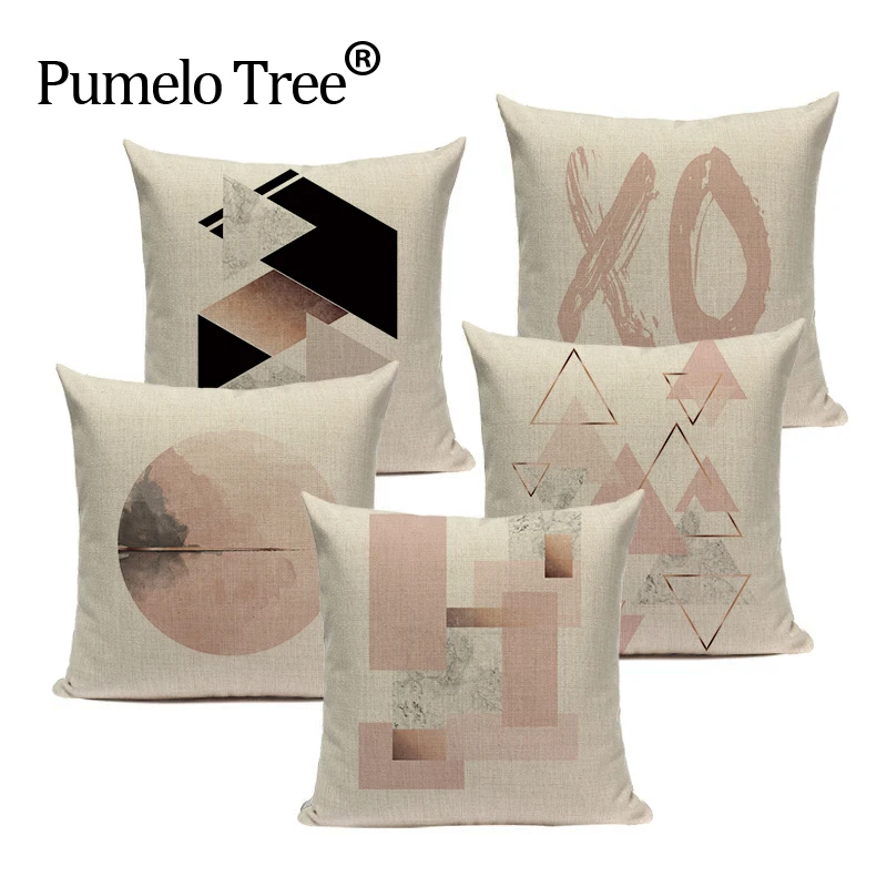 

Nordic Pink Pillowcase For Pillow Geometric Sofa Cushion Decorative 45Cmx45Cm Decorative Pillows Cushion Cover Custom Covers
