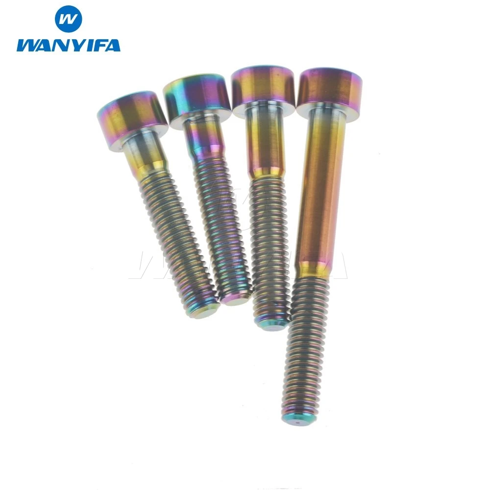 Wanyifa Titanium Ti Bolts M6 x 10 15 16 18 20 25 30 35 40 45 50 55 60 65mm Screw for Bicycle Headset Brake