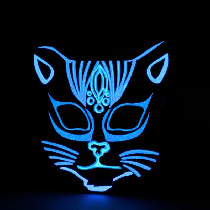 

Halloween Mask LED Luminous Flashing Face Mask Performance birthday Party Neon Masks Dance Cosplay Glow In Dark Horror Masque