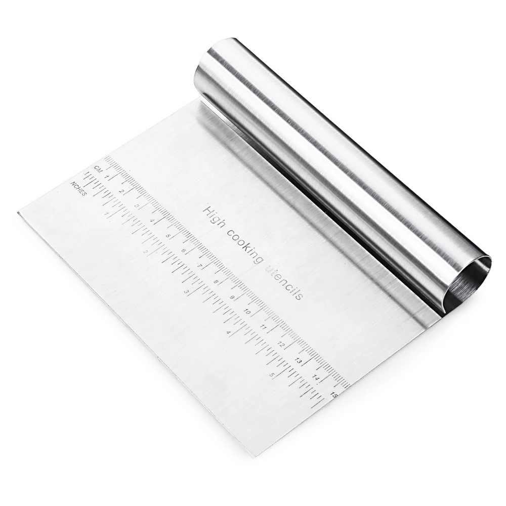 

Baking Tools For Cakes Stainless Steel Pizza Dough Scraper Cutter Kitchen Flour Pastry Tool Scale Baking Tool High Quality