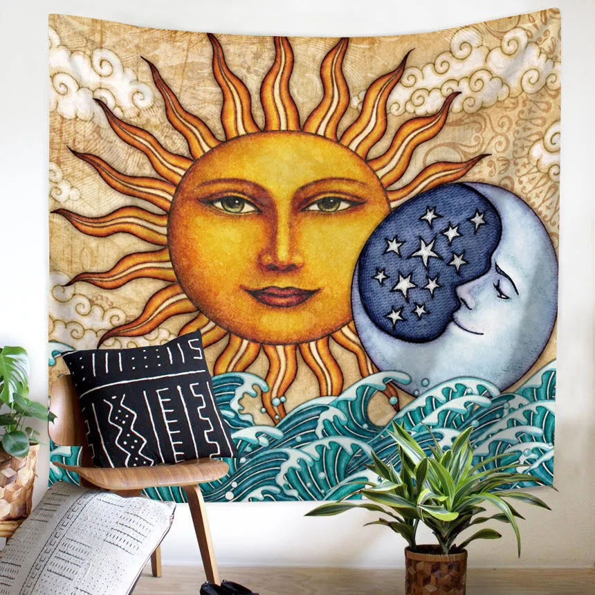 

Indian Mandala Sun Tapestry Bohemia Wall Hanging Tapestries Yoga Mats CPsychedelic Celestial Indian Sun Hippie Hippy Tapestry