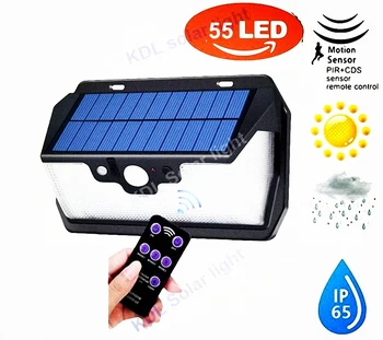 

55 leds Solar light remote control radar 3 side lighting usb port smart switch indoor lamp Outdoor Garden Yard Emergency fence s