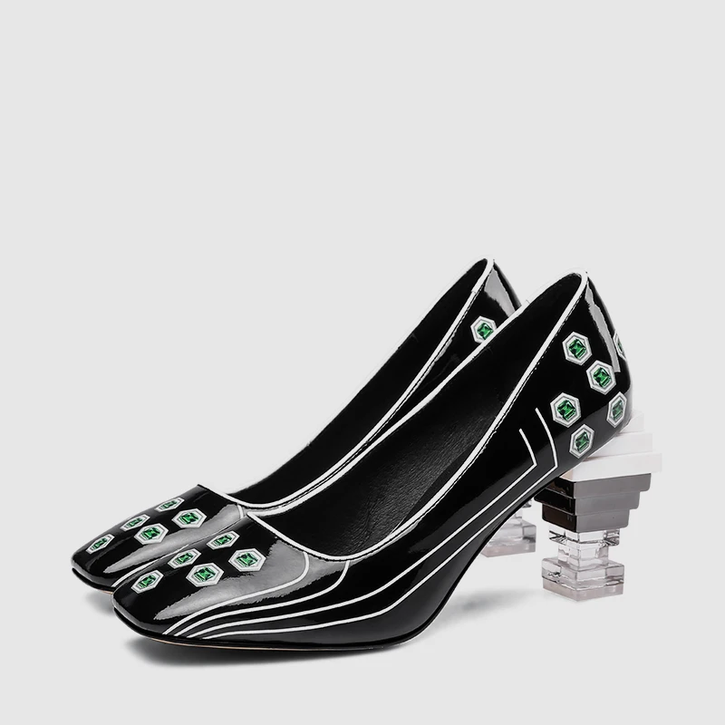 rouge Nouvelle Bureau Verni Pu De Pompes Chaussures Hauts 33 Noir Printemps Talons 43 Taille bleu Cuir Dames Grande Bonjomarisa En 2019 Doublure Luxe Femmes dgOFgnZ