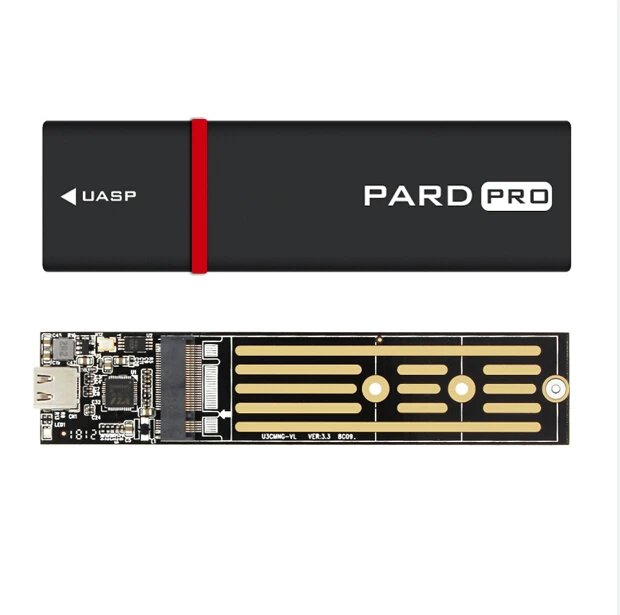 JEYI PARD PRO TYPE-C USB3.1 USB3.0 m.2 NGFF SSD мобильный диск через VLI716 Поддержка отделка SATA3 6 Гбит/с UASP Алюминий корпус SSD, HDD - Цвет: PARD PRO