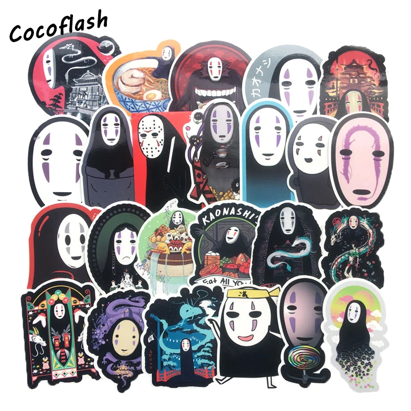 40Pcs/LOT No Face Man Spirited Away Stickers Decal For for Snowboard Laptop Luggage Car Fridge Car- Styling Toy DIY Sticker