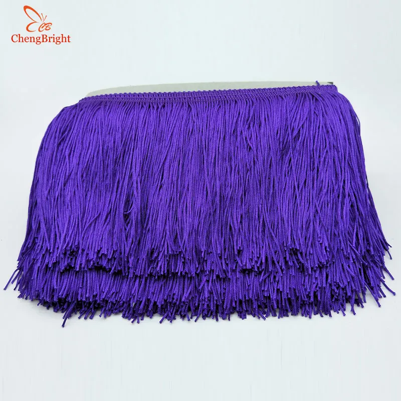 CHENGBRIGHT 1 ярд 15 см широкая кружевная бахрома отделка кисточка бахрома отделка для латинских платьев сценическая одежда аксессуары кружевная лента кисточка - Цвет: Purple