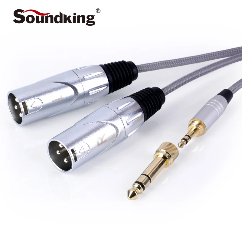 Soundking cable de audio multifunción 3,5/6,35mm Macho jack a doble XLR