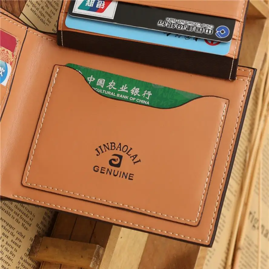 Горячая распродажа! модный мужской двухслойный кошелек мужской кожаный бумажник для кредитных карт/ID держатель для карт мини Wallt бренд карта наличные CeroJuly0706