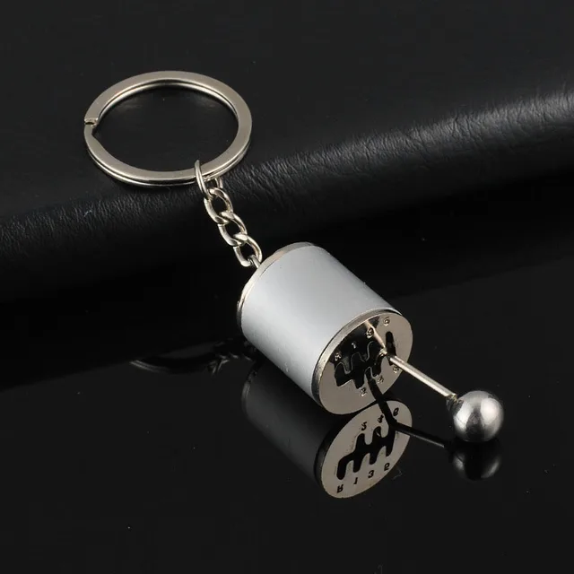 6 Speed Manual Transmission Gear Keychain Lever Metal Key Rinf Car