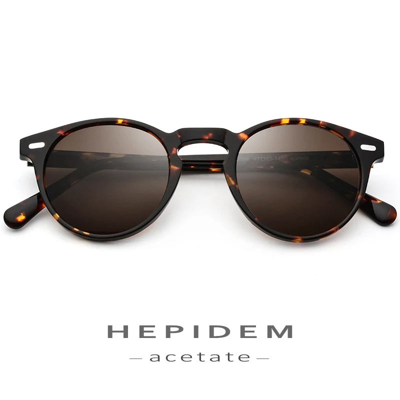 

Acetate Polarized Sunglasses Men High Quality Fashion Vintage Retro Round Sun Glasses for Women Brand Design Goggles Sunglass
