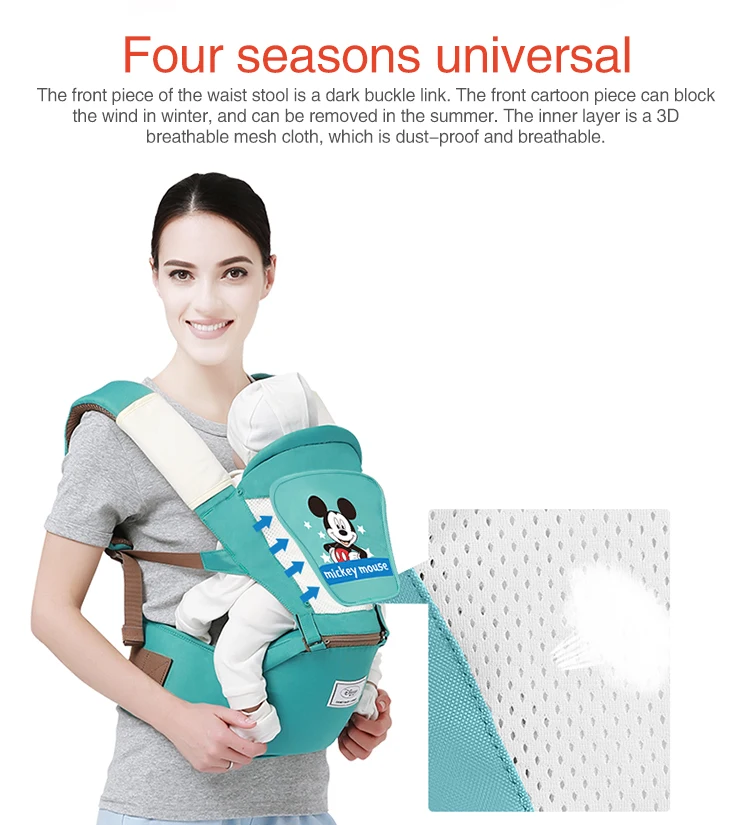 Disney Ergonomic Baby Carrier Backpack Infant Sling Toddler Waist Wrap Carrier Baby Holder Kangaroo Hipsit Minnie newborns 360