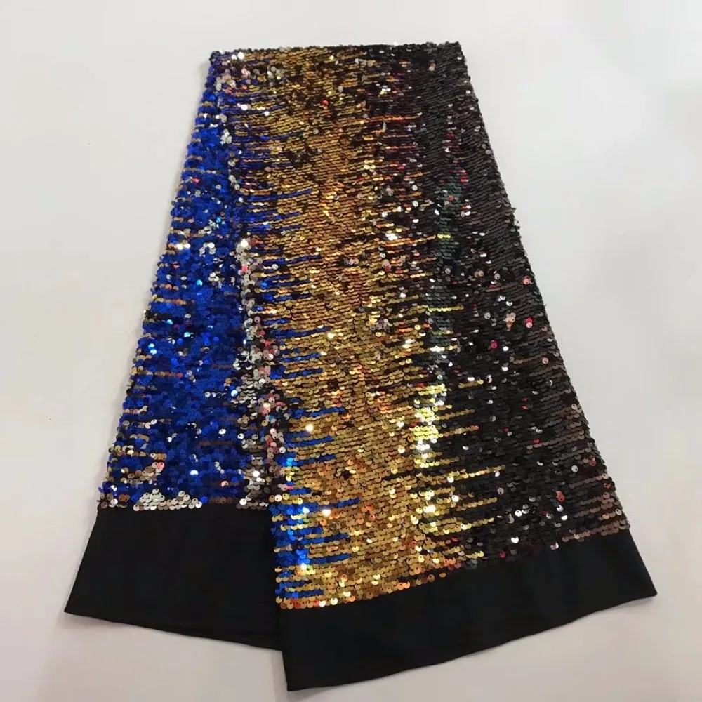 

2019 high quality French Nigerian sequins net lace,African tulle mesh sequence lace fabric for party dress 5yards/lot YL111802