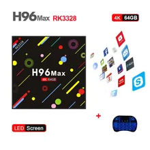 New Hot H96 MAX H2 TV Box Android 7.1 4GB/64GB RK3328 Quad Core 4K VP9 HDR10 WiFi Bluetooth 4.0 Media Player PK X92 TX9 PRO