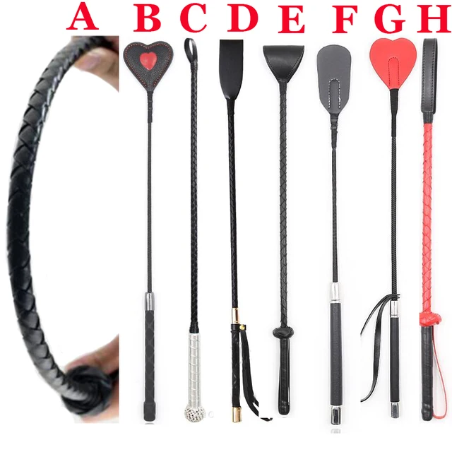 BDSM Bondage Spanking Whip With Sword Handle Lash, Leather Flogger