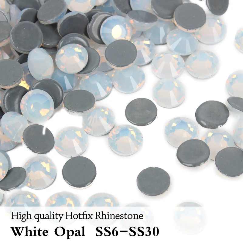 Time-limited-Promotion-High-Quality-A-Hotfix-Rhinestones-White-Opal-Stone-Ss6-ss30-For-Garment-Bags