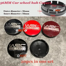 20 pcs 56mm Car emblema do emblema da Roda hub Caps emblema Do Carro Adesivos de carro-styling para WRC wrc logo centro de roda etiqueta do emblema 56mm Auto cobre