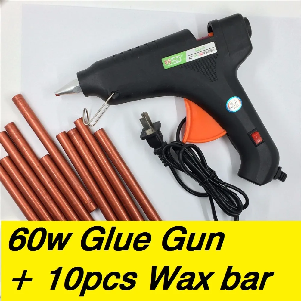 

60W Hot Melt Glue Gun+10pcs Sealing Wax Stick bar 100-240V Electric Heat Temperature Tool High Quality DIY Tool US Plug