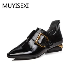 Женские туфли-оксфорды; Цвет Черный; Повседневная обувь из натуральной кожи на плоской подошве с острым носком на молнии; большие размеры 34-42; TN01 muyisex