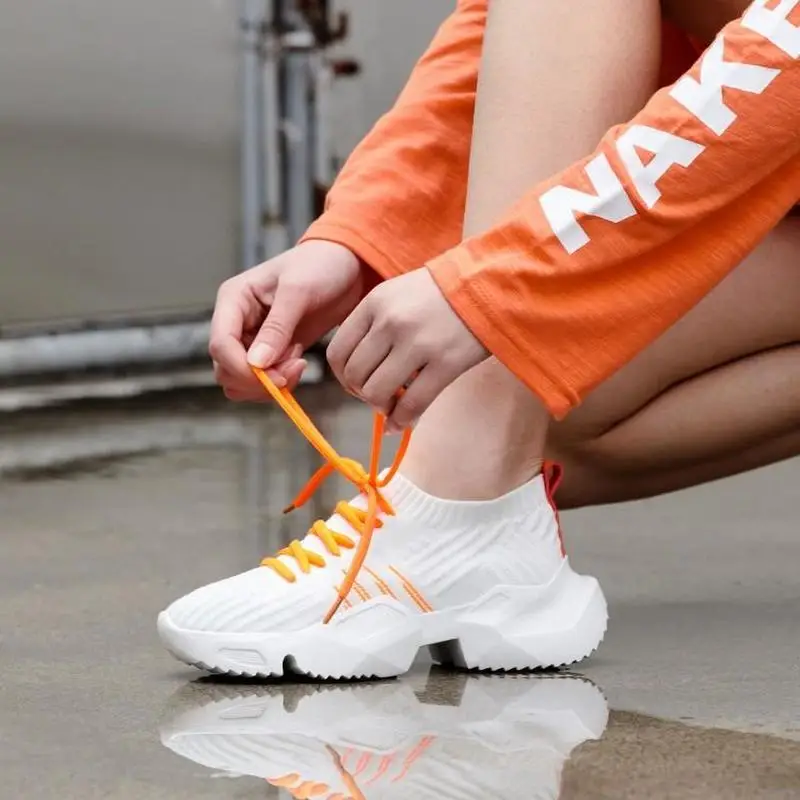 Stylesowner/ кроссовки; модная дышащая вязаная обувь на шнуровке; обувь на толстой подошве; женская обувь для отдыха на плоской платформе