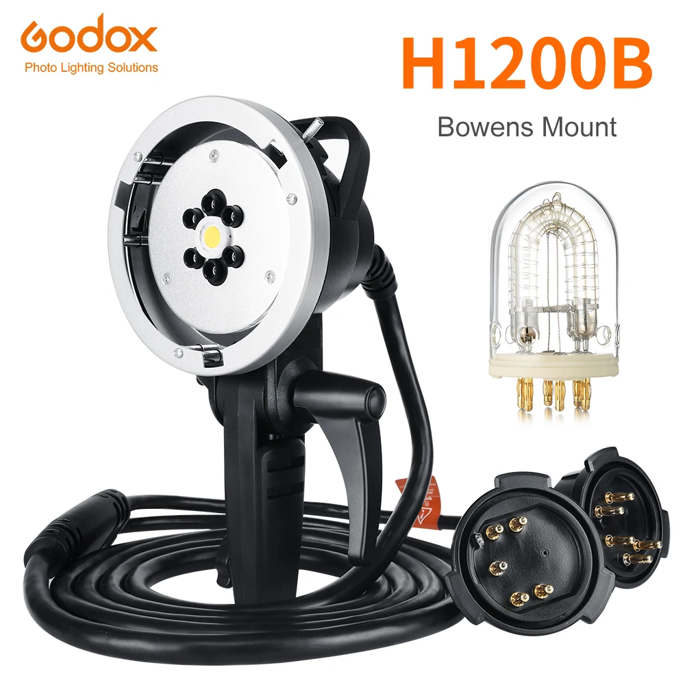 Godox AD-H1200B Portable Flash Head Bowens Mount Flash Head with 1200W Bare Bulb Flash Tube (Bowens Mount)