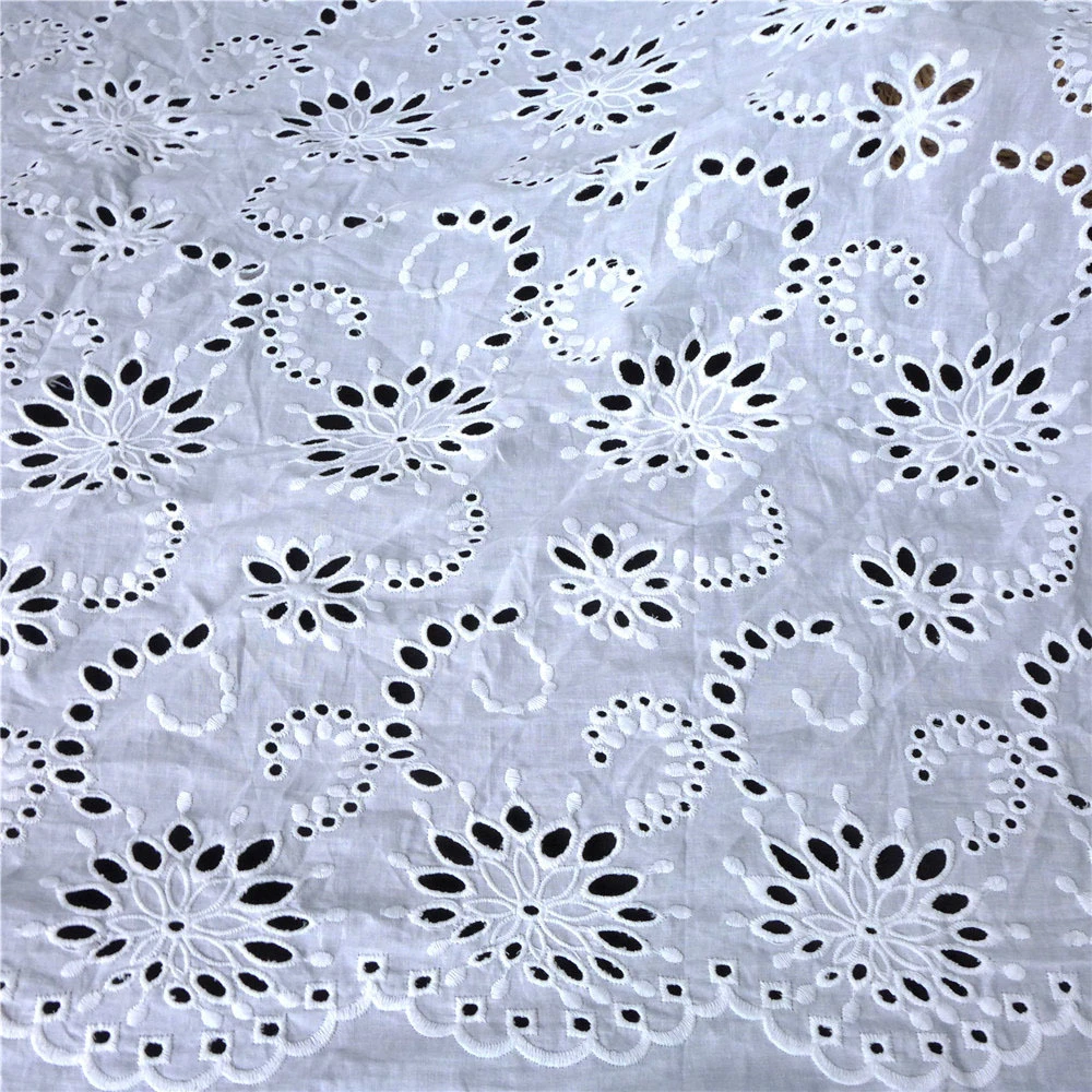 white cotton eyelet wedding dress