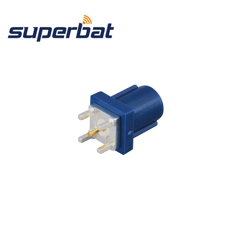 Fakra C Blue Male PCB Mount Straight RF Coaxial Connector for GPS Navigation