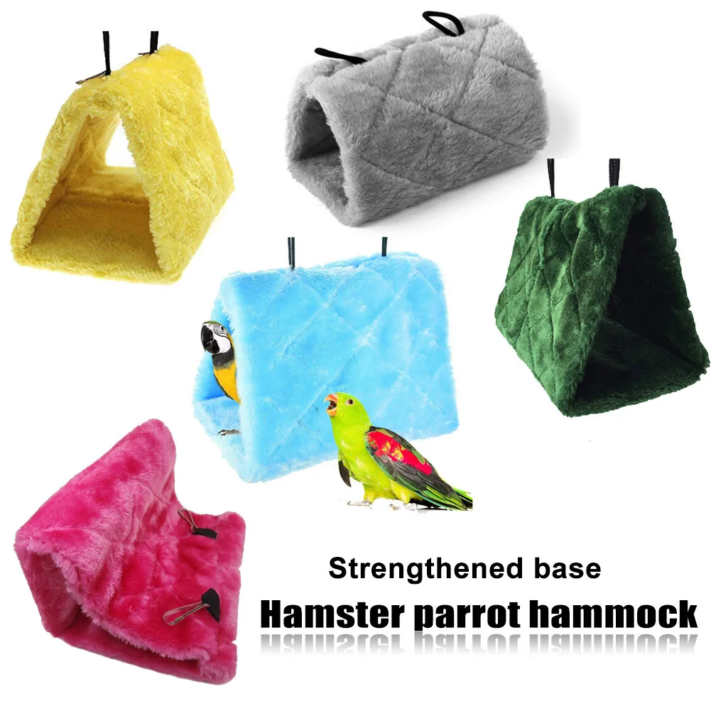 

NEW 2019 Bird Hammock Hanging Cave Cage Plush Snuggle Tent Bed Bunk Parrot Toy Supplies MYDING