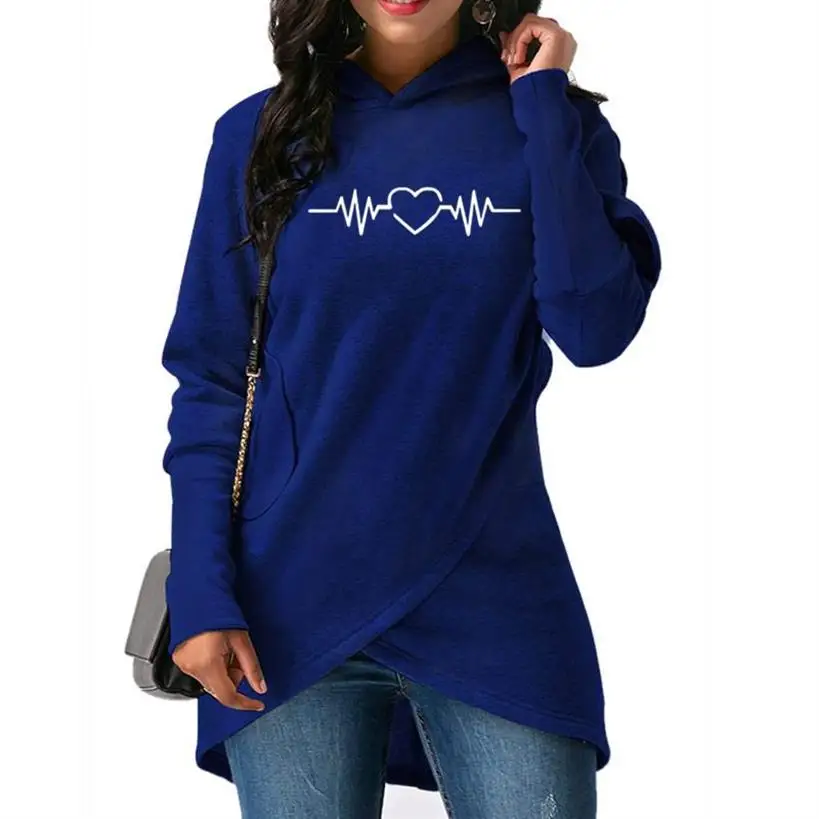 Split Love Letters Print Hoodies For Women Tops Sweatshirt Femmes Hoodies Women Kawaii Printing Hoody Youth Cotton Autumn Plus