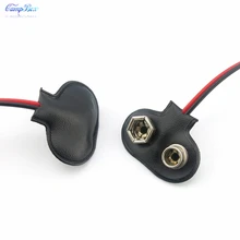 100Pcs Black T-Type 9V PPP3 Battery Wire Junction Snap Clip Case Socket With Wires