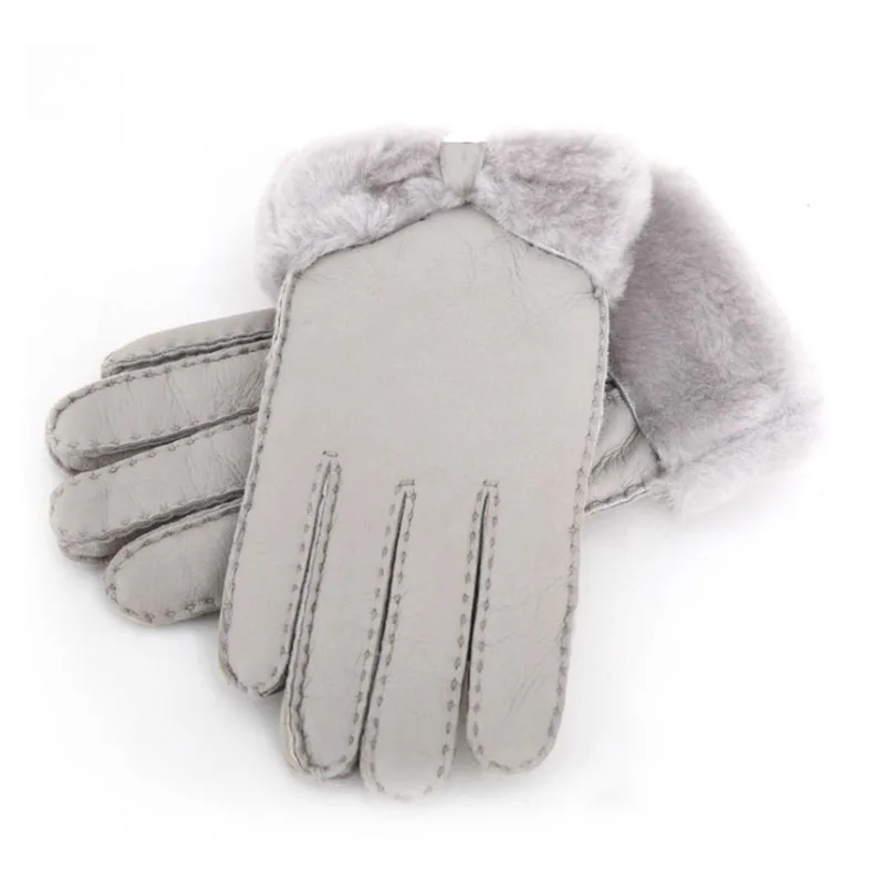 Русская зима высокое качество натуральный овечий мех женские перчатки зимние теплые перчатки женские перчатки из натуральной кожи митенки перчатки