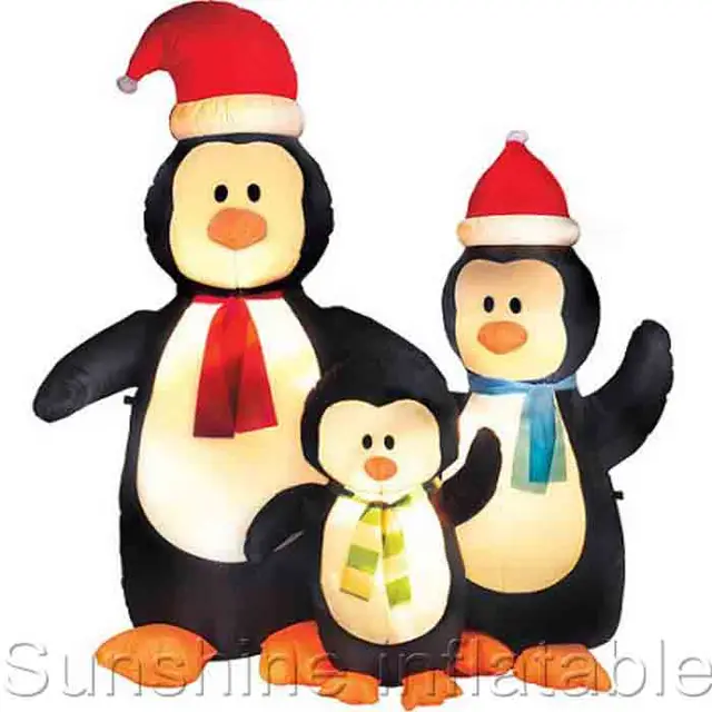 5ft Airblown Christmas Inflatable Penguin Decorations Inflatable Penguin Family With Red Christmas Hat For Yard Decoration 5ft Airblown Christmas Inflatable Penguin Decorations Inflatable Penguin Family With Red Christmas Hat For Yard Decoration