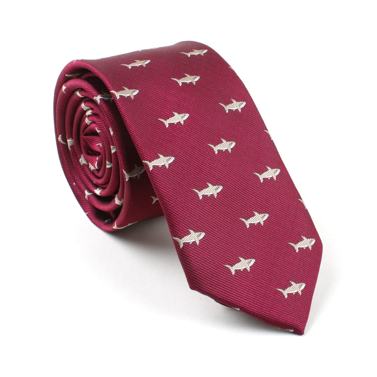 

Slim Ties Men Jacquard Woven Neckties Shark Animals Plant Shape Gravata Mens Tie for Wedding Party