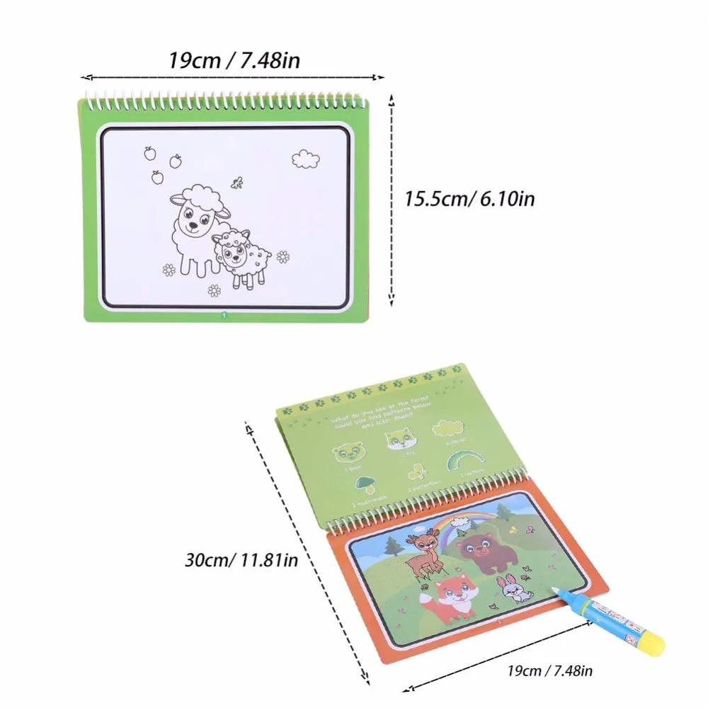 Многоразовая Волшебная книга для рисования водой с ручкой, доска для рисования, раскраска для детей, обучающие игрушки для детей