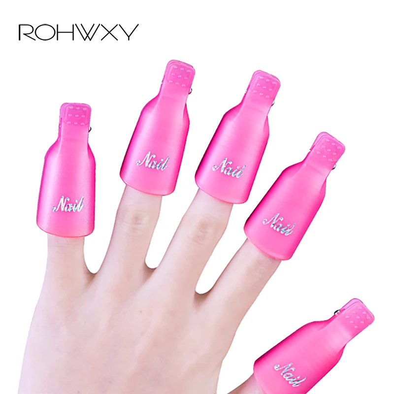 ROHWXY 10 шт Soaker Cap Гель лак для снятия макияжа ногтей УФ лака упаковка инструмент