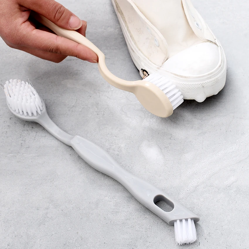 1 PC Double Head Long Handle Cleaning Brush Wash Shoes Brush Home Daily