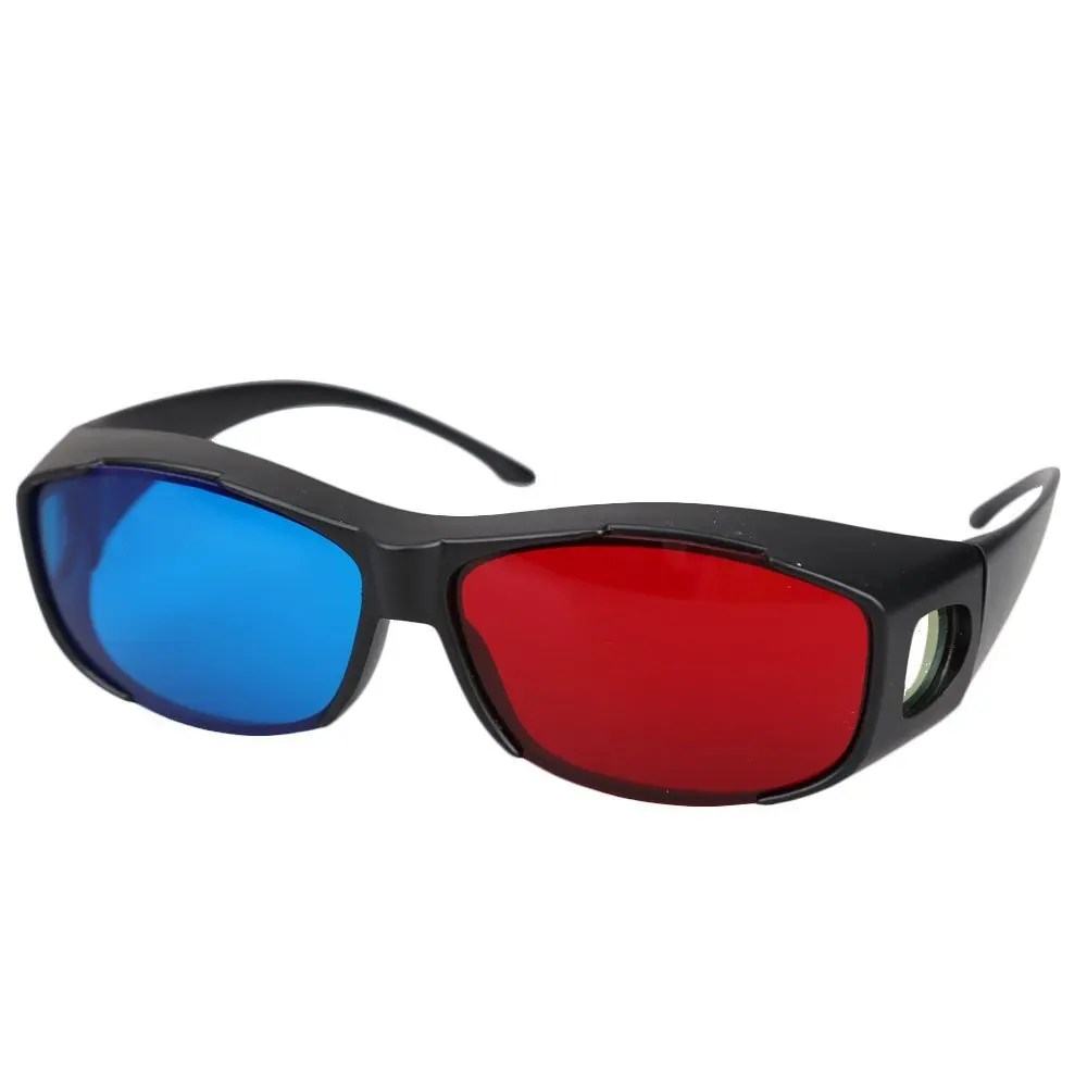 HFES 5pairs Red+Blue Plasma TV Movie Dimensional Anaglyph 3D Vision Glasses (Anaglyph Frame), Black