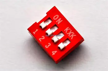 

red toggle switch 4P DIP 4 level 2.54MM coding dial switch data-chosen-switches